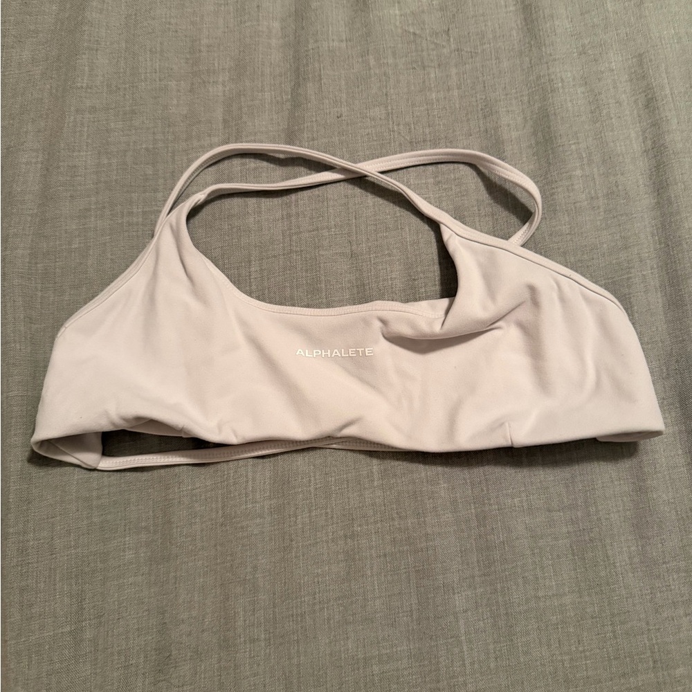 Alphalete Strapy White Sports Bra